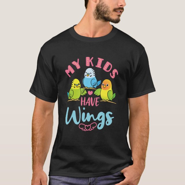 Budgie Parakeet Niedlichen Vogel Mama Vater meine  T-Shirt (Vorderseite)