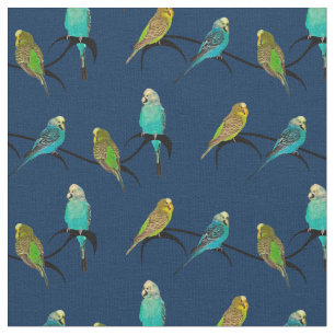 Budgie Raserei-Gewebe (Marine) Stoff