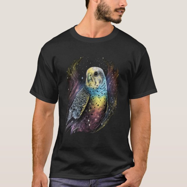 Budgie Space Budgerigar Parakeet Bird 2 T-Shirt (Vorderseite)