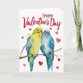Budgie Valentine Karte