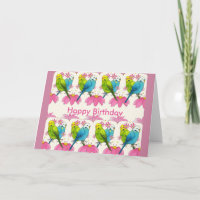 Budgie Vogel alles Gute zum Geburtstagkarte