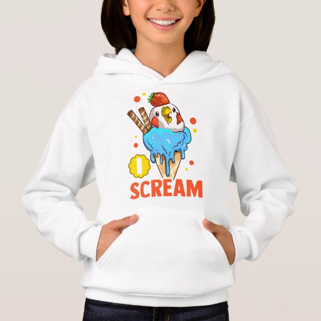 Budgie-Vogel Icecream Hoodie (Vorderseite)