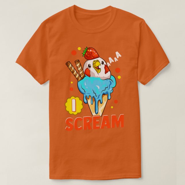 Budgie-Vogel Icecream T-Shirt (Design vorne)