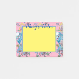 Budgie Watercolor Art Womans Name Post It Notes Post-it Klebezettel
