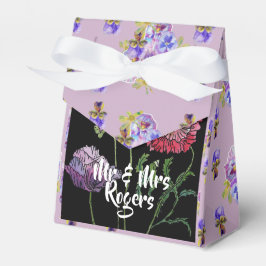 Budgie Watercolor Blumenlila Hochzeitstorte Geschenkschachtel
