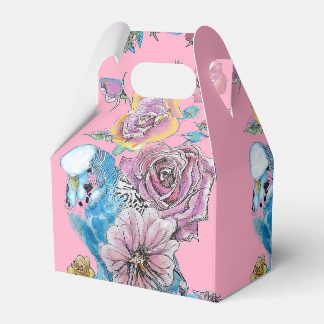 Budgie Wedding Cake Gevor Box Roses Geschenkschachtel (Vorderseite)
