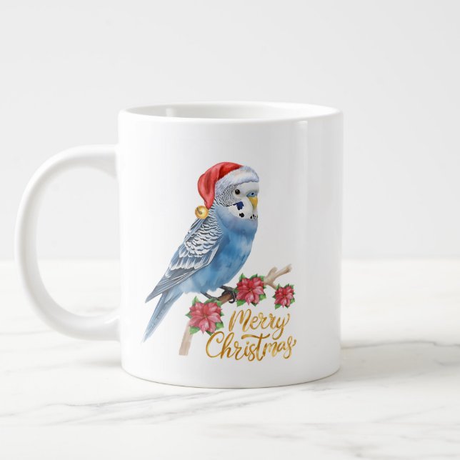Budgie Weihnachten Jumbo-Tasse (Links)