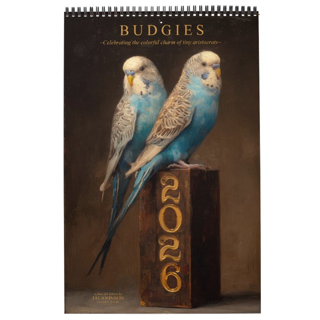 BUDGIES 2026 Parakeets Art Kalender (Titelbild)