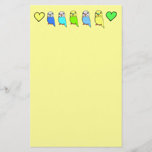 Budgies und Herzen Briefpapier