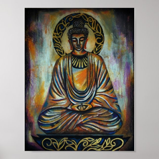 Budhha Art - Frieden und Geduld von Mansa Pryor Poster (Vorne)