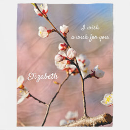 Buds of japan Apricot Blume Fleecedecke