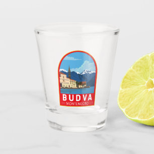 Budva Montenegro Retro Reise Kunst Vintage Schnapsglas