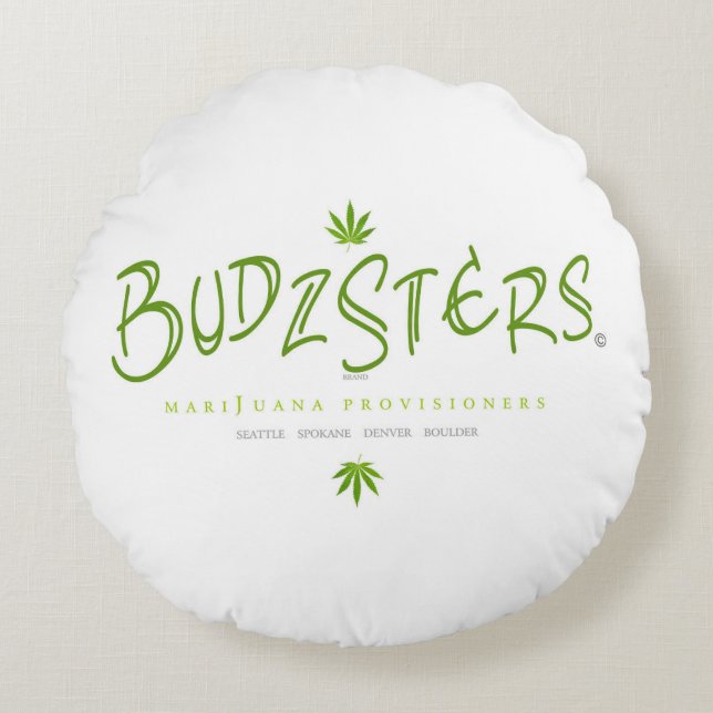 Budzsters-Logo Rundes Kissen (Vorderseite)