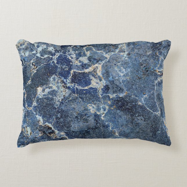 Bue Gray Black Marble & Beige Veins Dekokissen (Vorderseite)