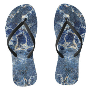 Bue Gray Black Marble & Beige Veins Flip Flops