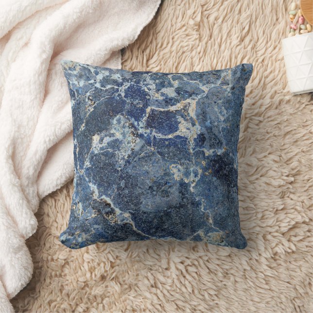 Bue Gray Black Marble & Beige Veins Kissen (Decke)