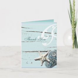 Bue Seashells Beach Wedding vielen Dank Dankeskarte