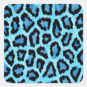 Bue Trendy Leopard Pattern Quadratischer Aufkleber