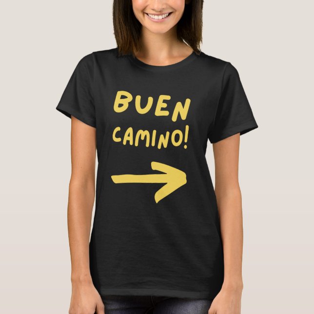 Buen Camino Arrow! Wanderung Pilgrim über Spanien  T-Shirt (Vorderseite)