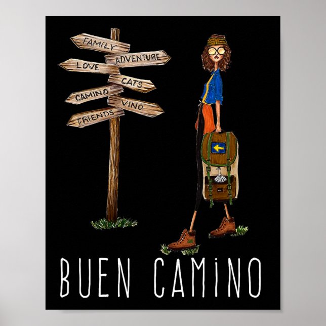 Buen Camino De Santiago Pilgrim Hiking Way Of St.  Poster (Vorne)