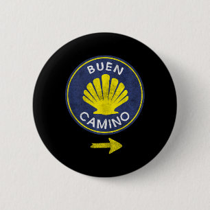 Buen Camino Shell El Camino De Santiago De Compost Button