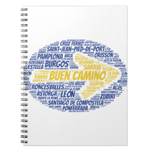 Buen Camino Word Art Notizblock