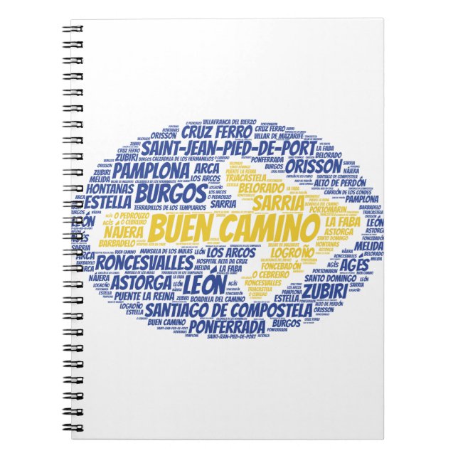 Buen Camino Word Art Notizblock (Vorderseite)