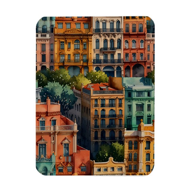 Buenos Aires Aquaremalkunst Magnet (Vertikal)