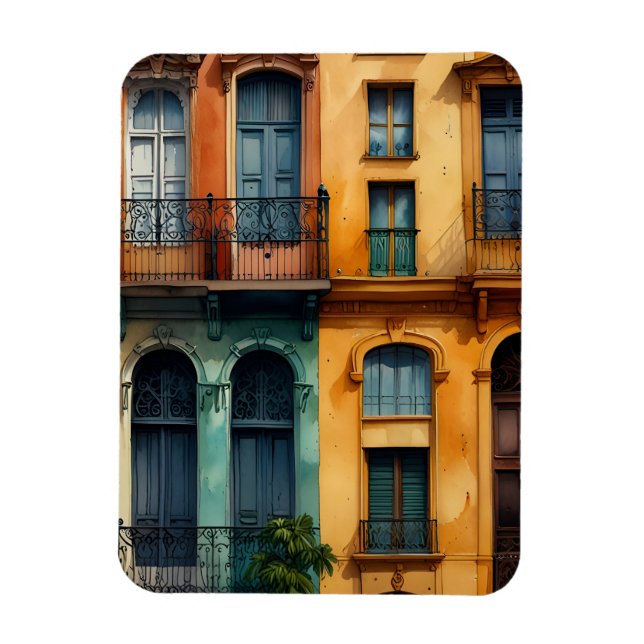 Buenos Aires Aquaremalkunst Magnet (Vertikal)