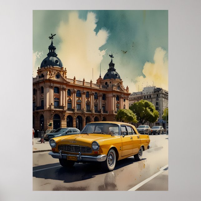 Buenos Aires Aquaremalkunst Poster (Vorne)