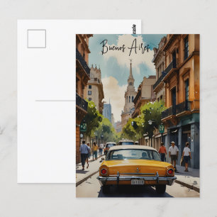 Buenos Aires Aquaremalkunst Postkarte