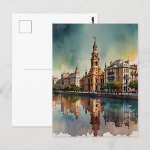 Buenos Aires Aquaremalkunst Postkarte