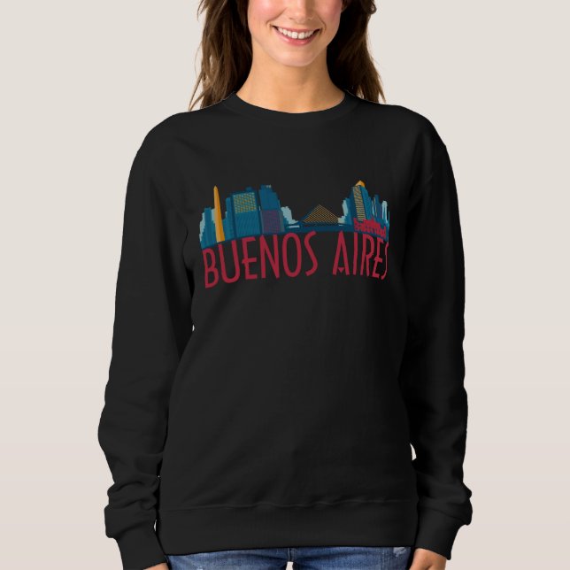 Buenos Aires Argentina City Skyline Silhouette Out Sweatshirt (Vorderseite)