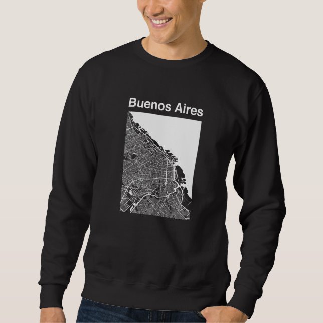 Buenos Aires Argentina Classic City Map Graphic Sweatshirt (Vorderseite)