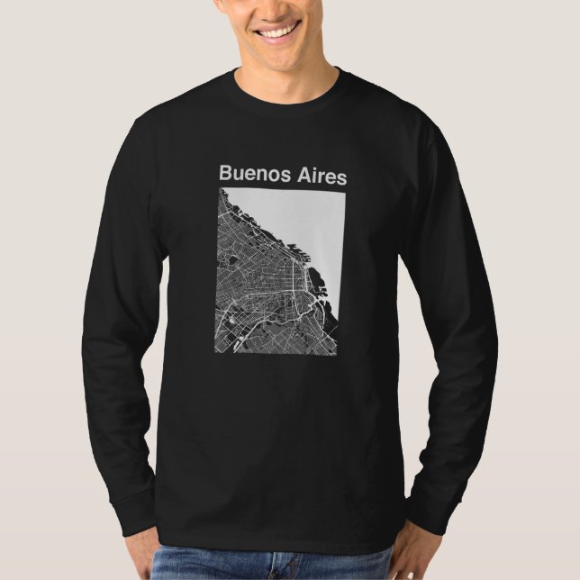 Buenos Aires Argentina Classic City Map Graphic T-Shirt (Vorderseite)