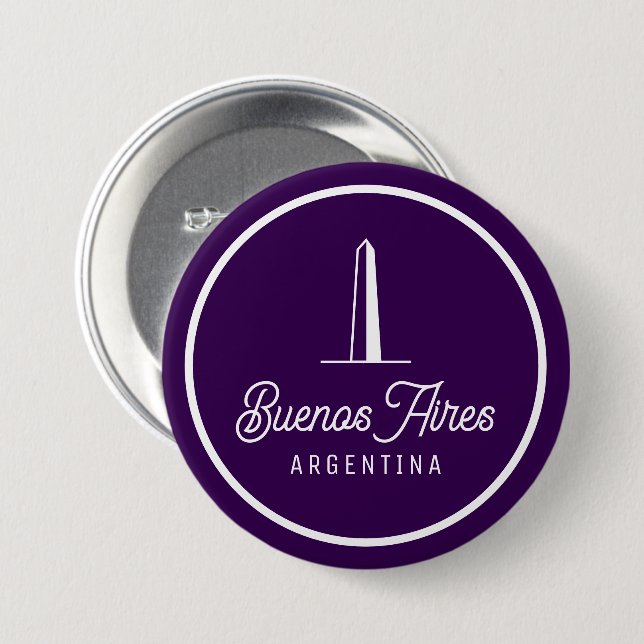 Buenos Aires Argentina Retro Elegant Simple Button (Vorne & Hinten)