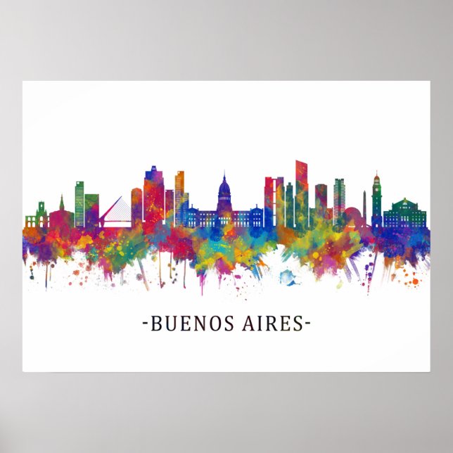 Buenos Aires Argentina Skyline Poster (Vorne)