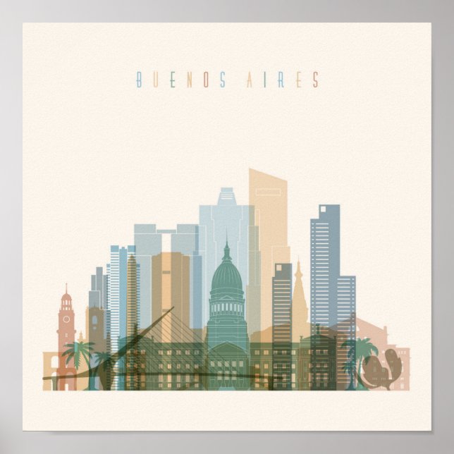 Buenos Aires, Argentinien | City Skyline Poster (Vorne)