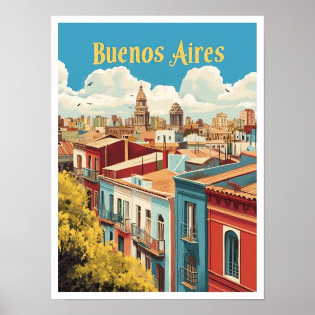 Buenos Aires Argentinien Jahrgang Reisevorführung Poster (Vorne)