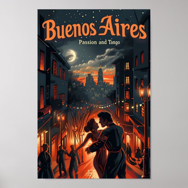 Buenos Aires Argentinien Jahrgang Reisevorführung Poster (Vorne)