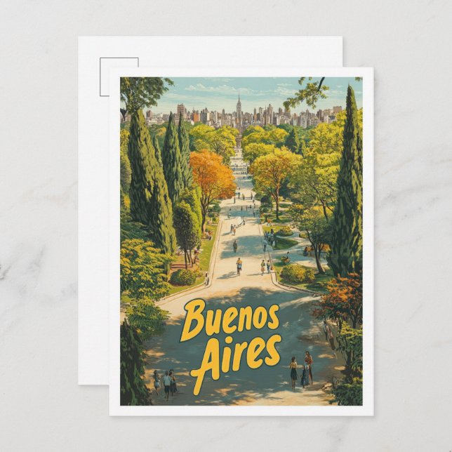 Buenos Aires Argentinien Jahrgang Reisevorführung Postkarte (Vorne/Hinten)