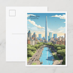 Buenos Aires Argentinien Jahrgang Reisevorführung Postkarte