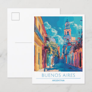 Buenos Aires Argentinien Kunst Vintage Reise Postkarte