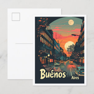 Buenos Aires Argentinien Kunst Vintage Reise Postkarte