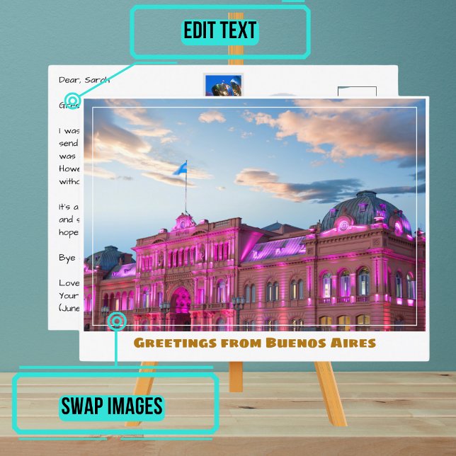 Buenos Aires Argentinien mit Casa Rosada Postkarte (Please enjoy our design and see the others in the collection.)