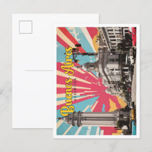 Buenos Aires Argentinien Pop-Art-Reiseillustration Postkarte