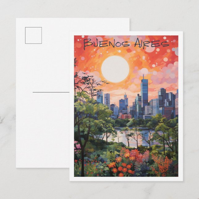 Buenos Aires Argentinien Reise Ästhetik Postkarte (Vorne/Hinten)
