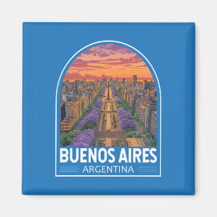 Buenos Aires Argentinien Reise Kunst Vintage Magnet