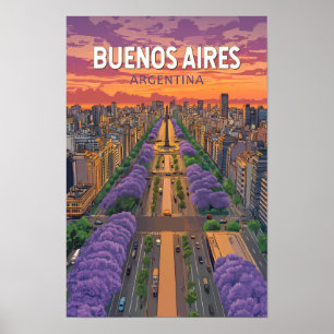 Buenos Aires Argentinien Reise Kunst Vintage Poster