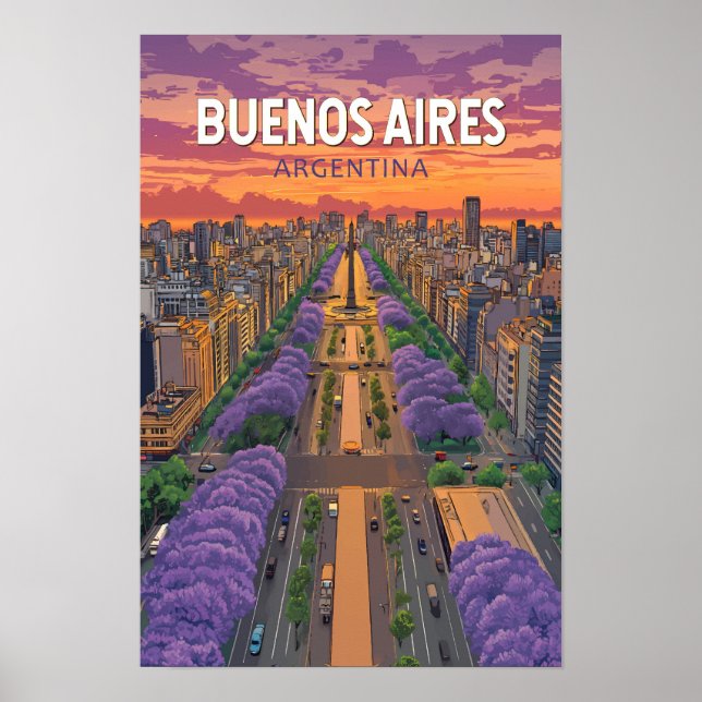 Buenos Aires Argentinien Reise Kunst Vintage Poster (Vorne)